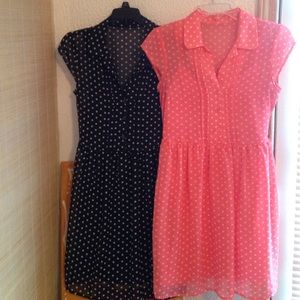 Two Rue 21 dresses w/ polka dots
