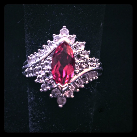 .925 Silver Ruby Ring - image 1