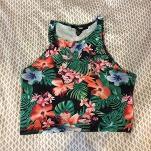 Hawaiian high neck crop tank size small