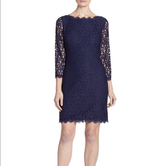 Diane von Furstenberg Dresses & Skirts - Diane Von Furstenberg Navy Lace Dress