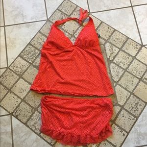 Mossimo crochet tankini & skirted bottom