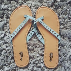 Teal flip flops