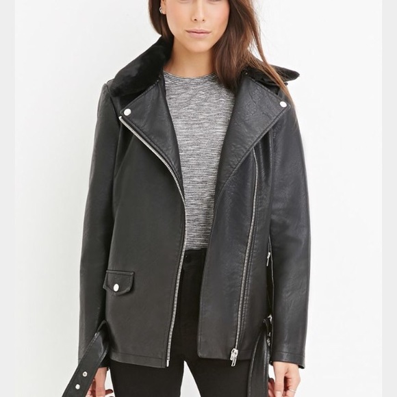 Forever 21 Contemporary Faux Leather Moto Jacket.
