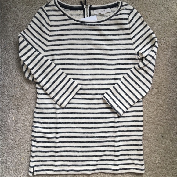 Loft terry stripe tunic top