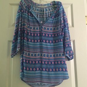 Brand new Fun2fun Aztec print long sleeve blouse