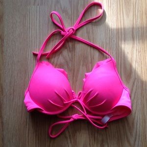 Victoria Secret Bright Pink Bikini Top 32B.