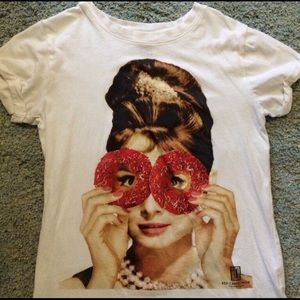 Audrey Hepburn graphic donut tee size small