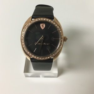 Ferrari Rosegold bezel watch with Black Strap