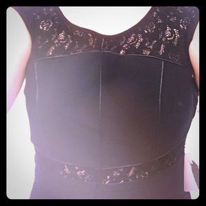 Black dress with lace on top