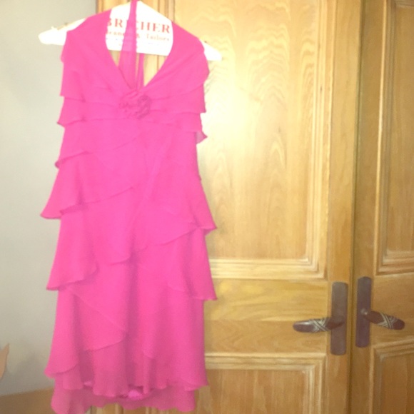 BCBG silk lined hot pink dress size 4