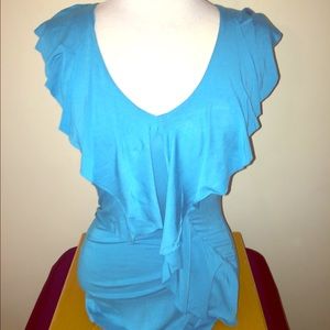 Turquoise Ruffled Top