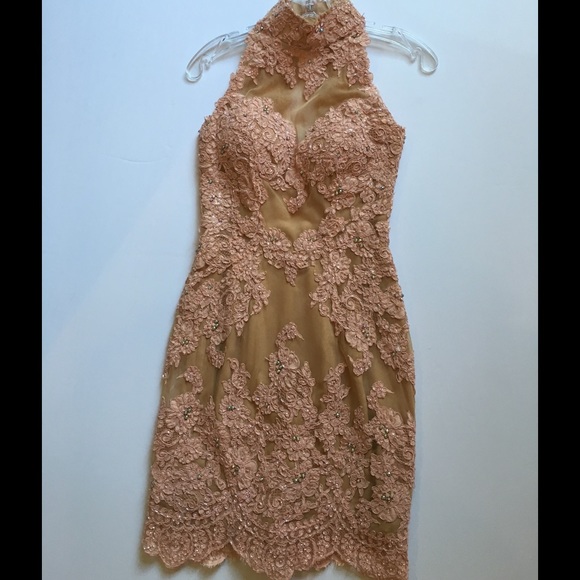 High neck mini dress