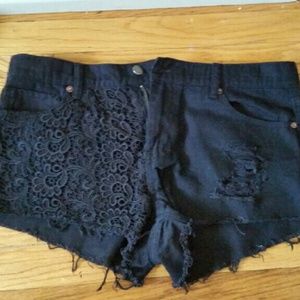 Jean Shorts with Lace