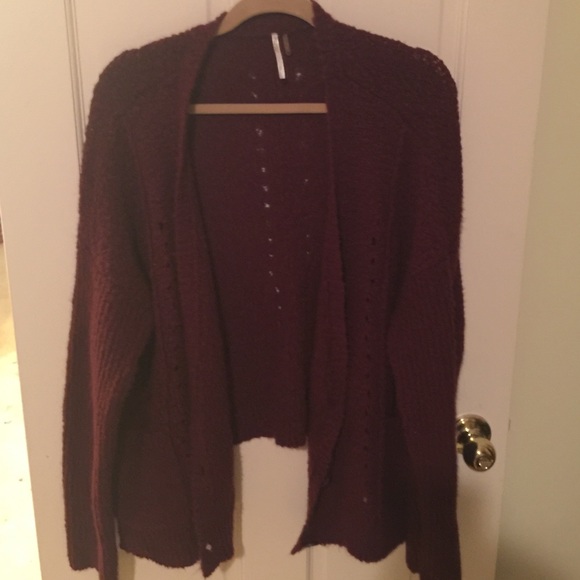 Free People maroon cardigan!