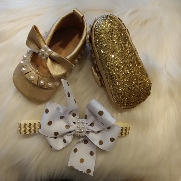 sewcrazyme Other - Brand  🆕Gold ballerina shoes