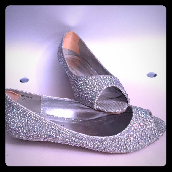 I Do - Silver Peeptoe flats