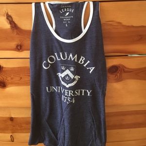Navy/white racer back Columbia university tank top