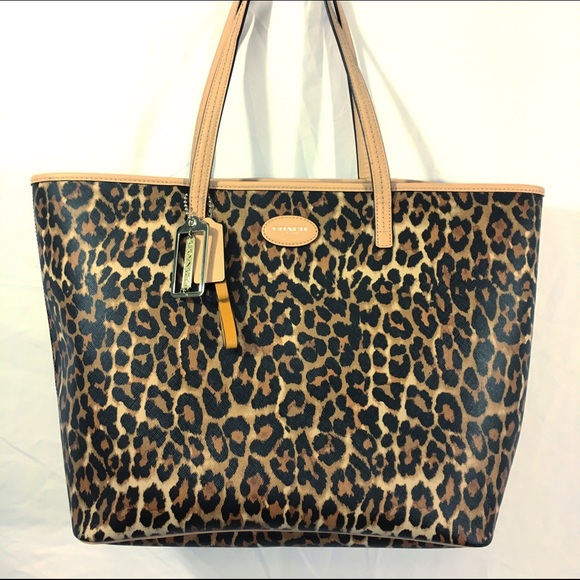 Authentic Coach Metro Ocelot Leopard Print Tote