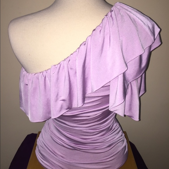 Festive Lavender Ruffled Top - Picture 2 of 2