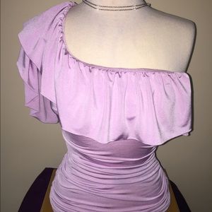Festive Lavender Ruffled Top