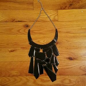 Black Panel Costume Necklace