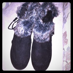 Black ankle winter fashion boots
