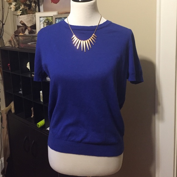 Ann Taylor royal blue shirt sleeve sweater