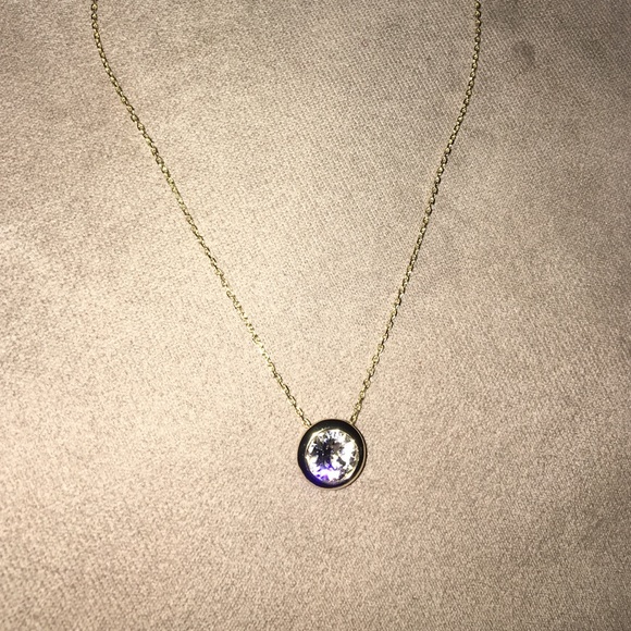 Gold Crystal Stud Necklace