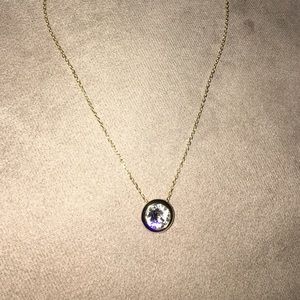 Gold Crystal Stud Necklace