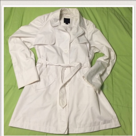 Express white belted trench coat