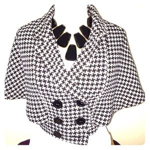 Tweed Black & White Cape Jacket