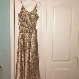 Cheetah print silky evening dress