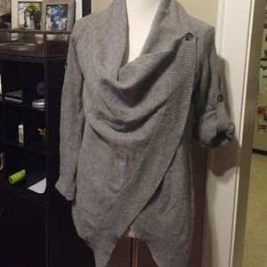 Gray sweater wrap