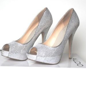 ALDO • Glitter Peep Toe Pumps