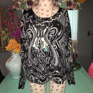 Pierri NY Embellished Patterned Sweater Medium