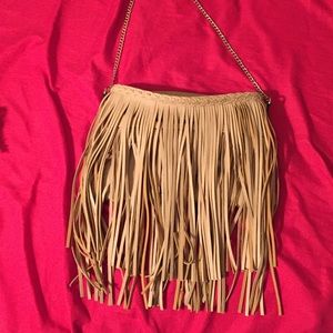 Fringe long cross body bag