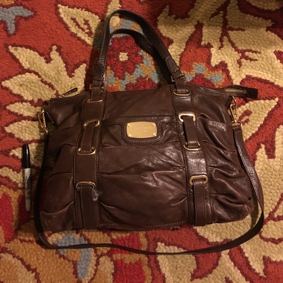 Michael Kors brown leather bag.