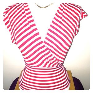 Red & White Candy Cane Striped Top