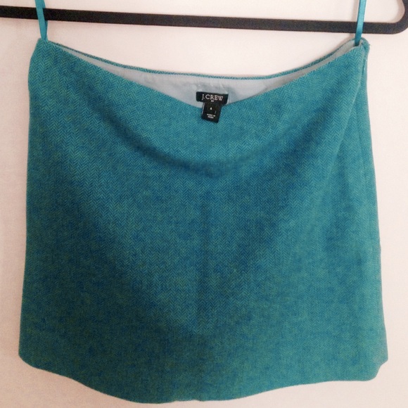 Jcrew herringbone green skirt - Picture 2 of 3