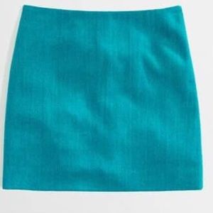 Jcrew herringbone green skirt