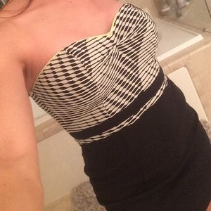 Neon trim black dress