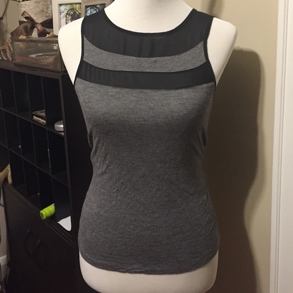 Gray with black sheer panel stripes