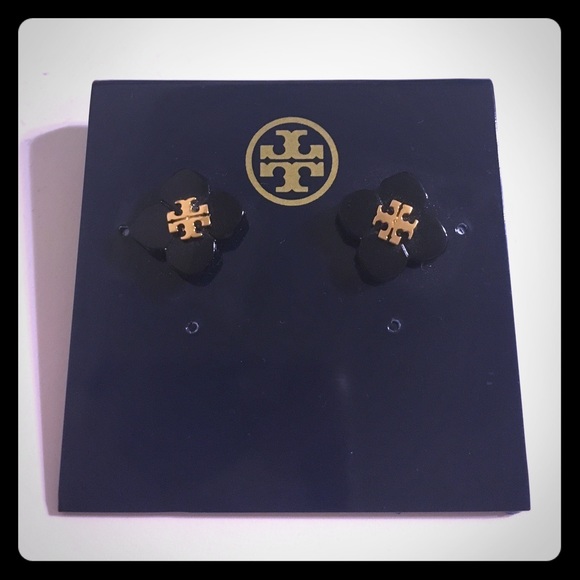 NWT Tory Burch earrings black and gold