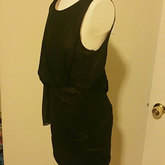 Black and gold one shoulder BCBGMaxAzria dress - Picture 2 of 4