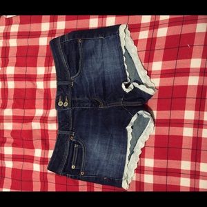 American eagle Jean shorts with lace trim
