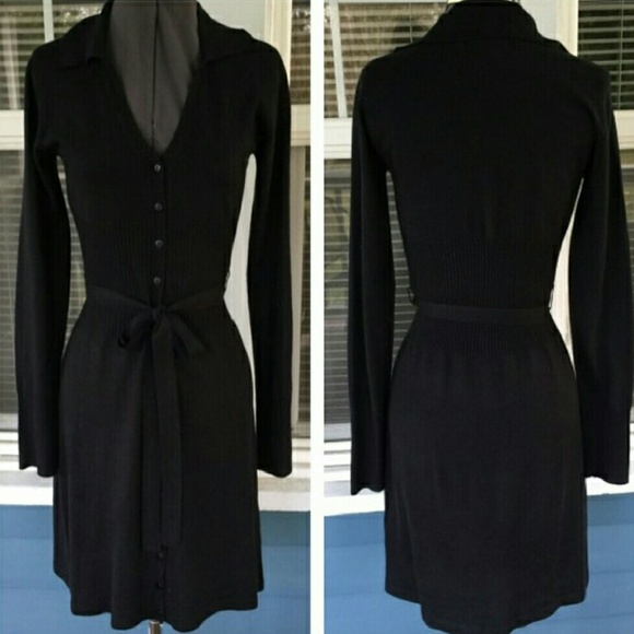 CONNECTED APPAREL Black Sweater Dress