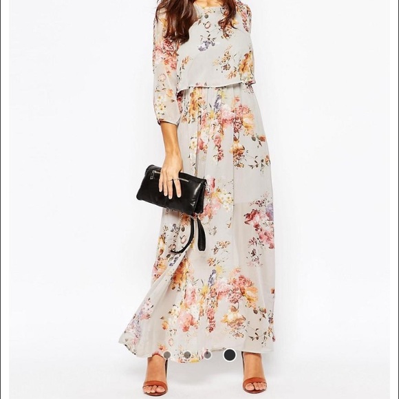 Very Moda petite 3/4 sleeve floral maxi