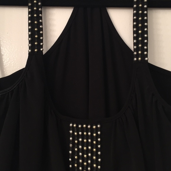 Boston Proper ruffled top with beading - Picture 2 of 3
