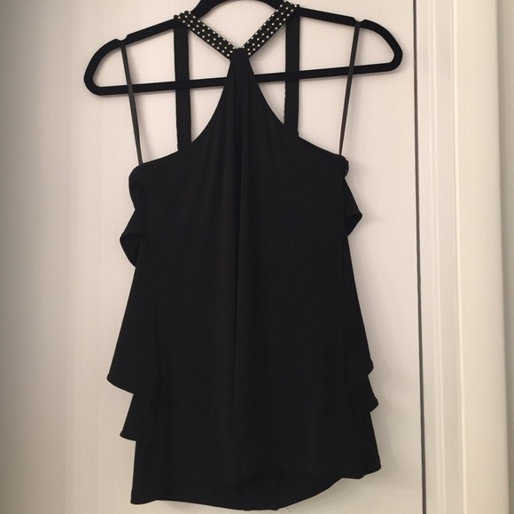 Boston Proper ruffled top with beading - Picture 3 of 3