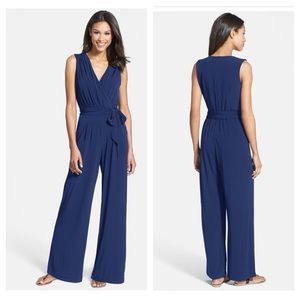 Vince Camuto - Faux Wrap Jersey Jumpsuit